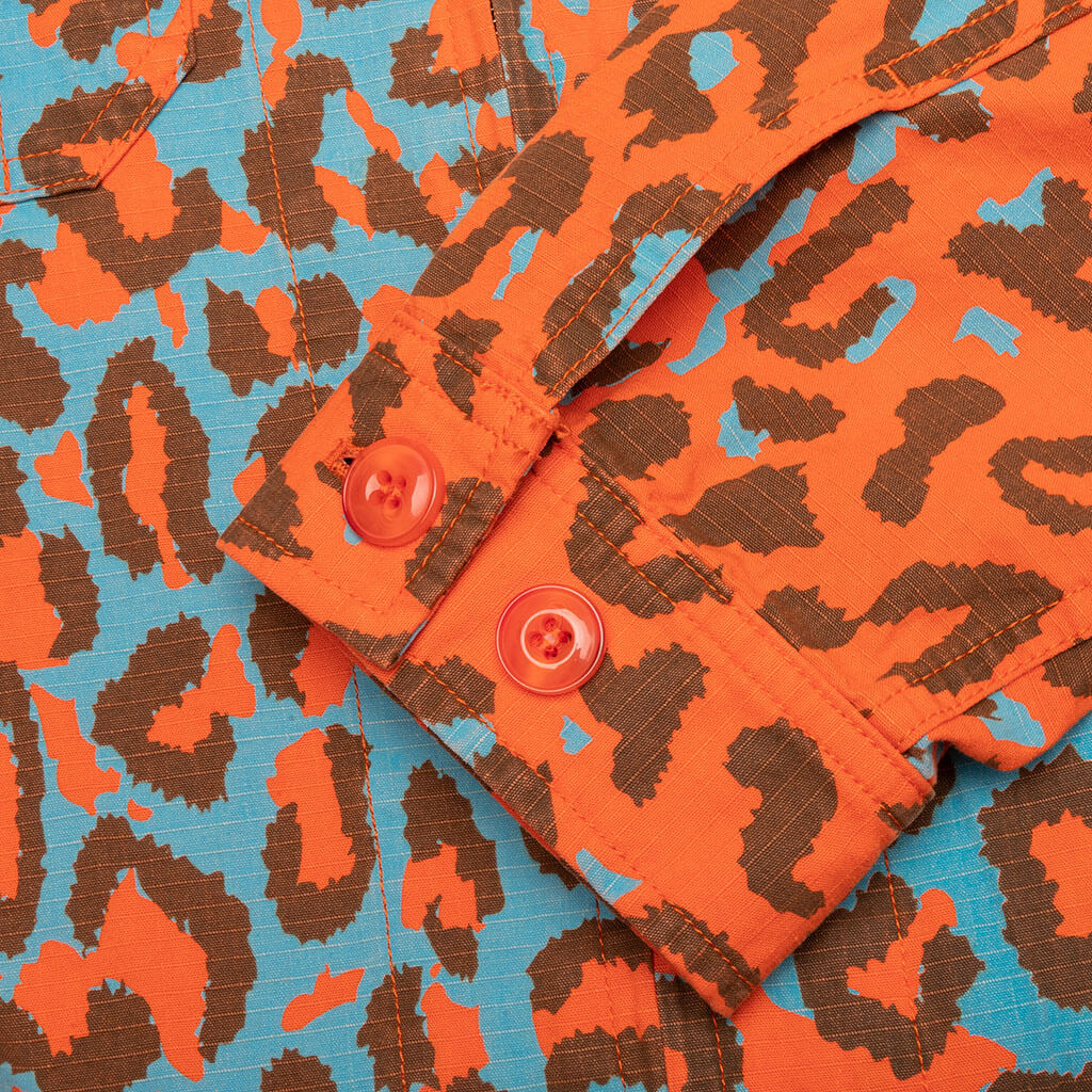 Leopard Awk Awake Cargo Collared Military Jacket - Printed Leopard – Feature