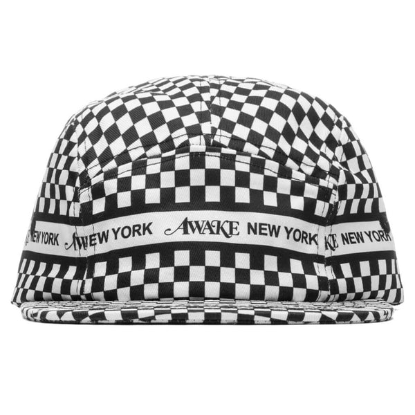 Awake Checkered Logo 5 Panel Cap - Black