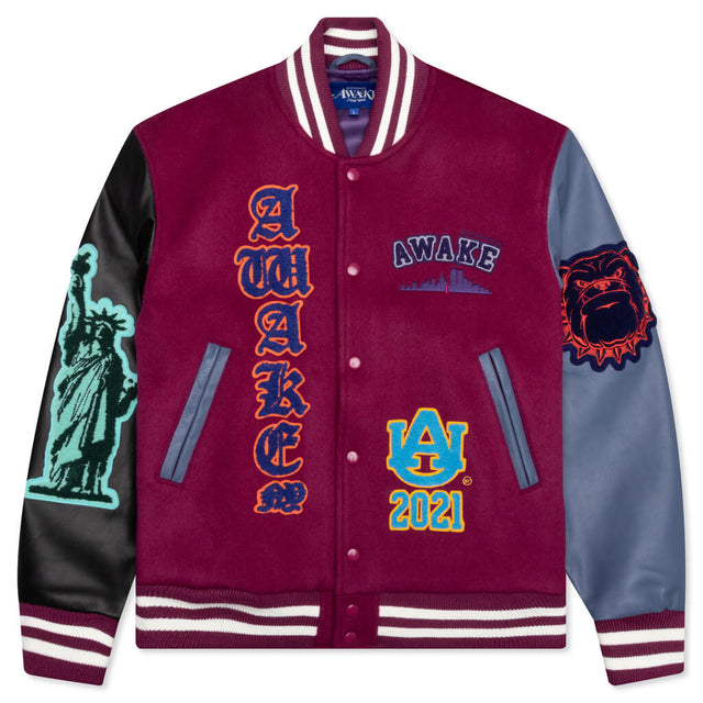 Awake Chenille Patches Varsity Jacket - Lilac Combo – Feature