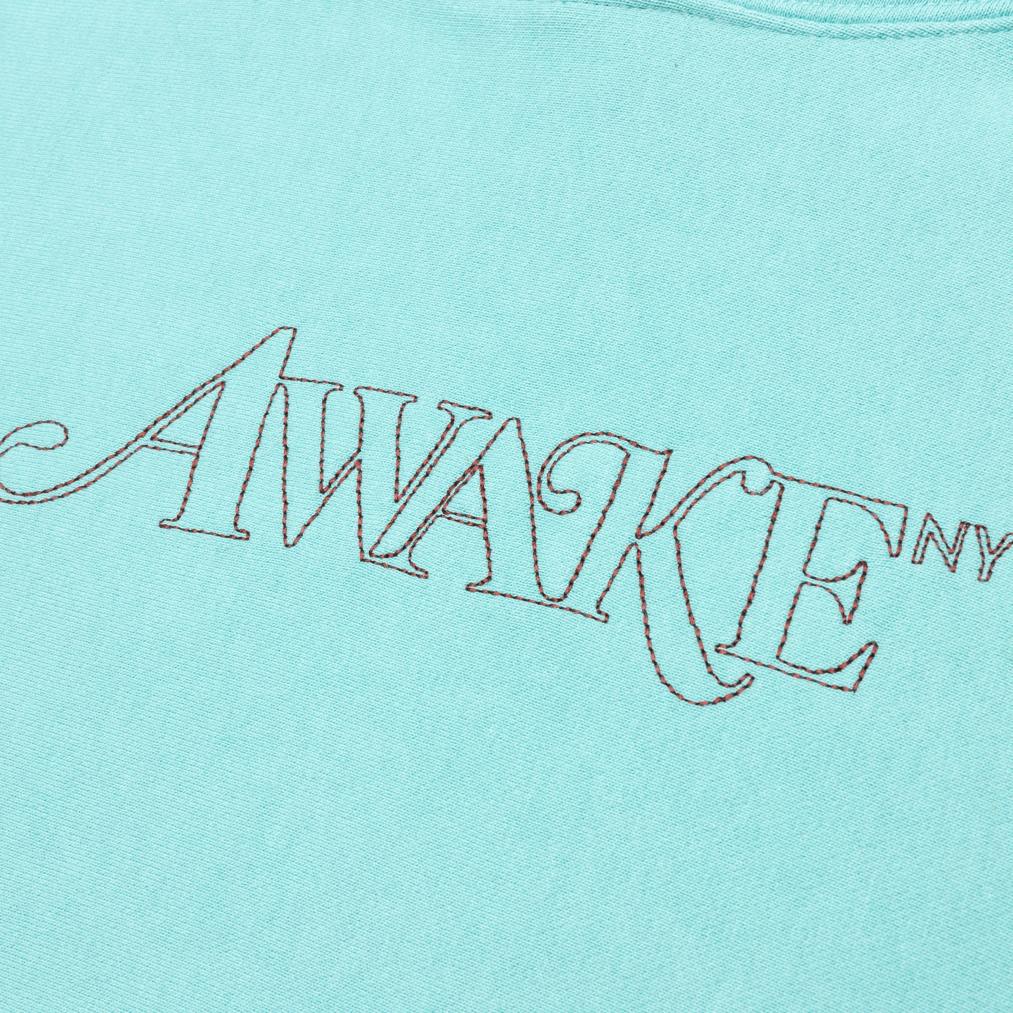 Awake Classic Outline Logo Paneled Embroidered Hoodie - Teal – Feature