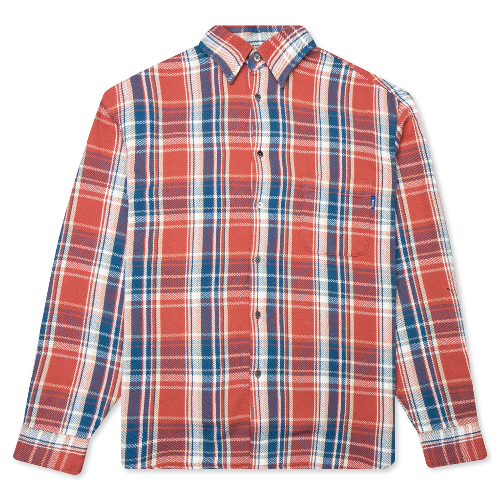 Awake Heavyweight Barbed Wire Back Flannel - Rose – Feature