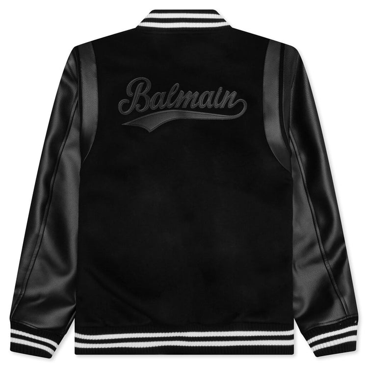 Wool & Leather Teddy Jacket Black Feature