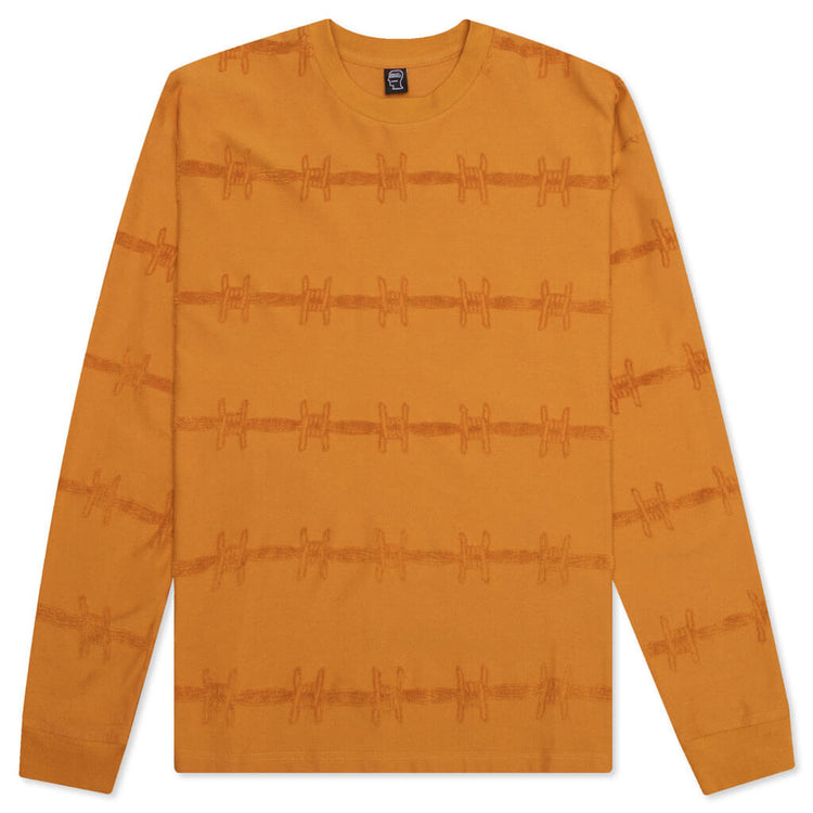 Barbed Wire Burnout L/S Tee - Orange – Feature