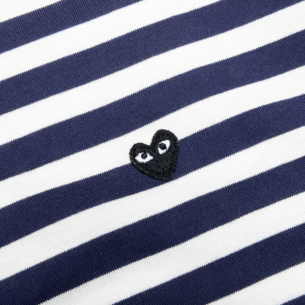 Little Black Heart Striped L/S T-Shirt - Navy/White