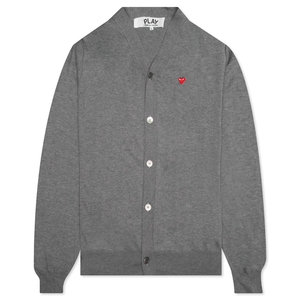 Comme des Garcons PLAY Red Heart Cardigan Black