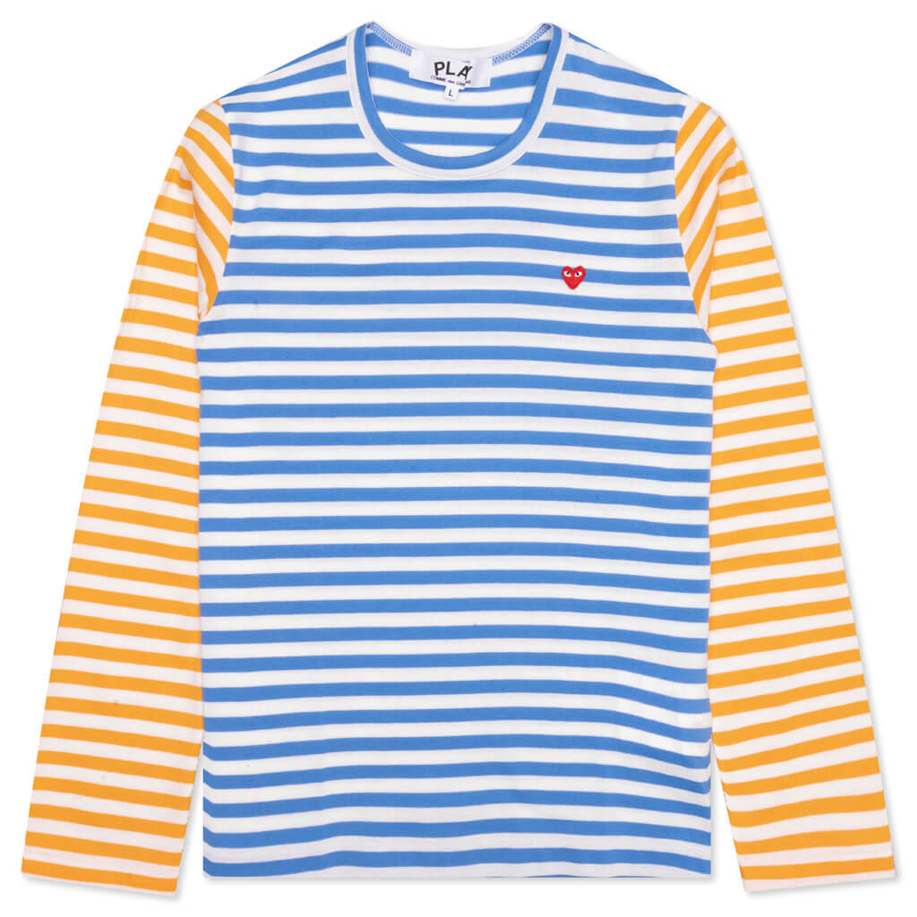 Small Red Heart Bi-Color Stripe Tee Men main image 1