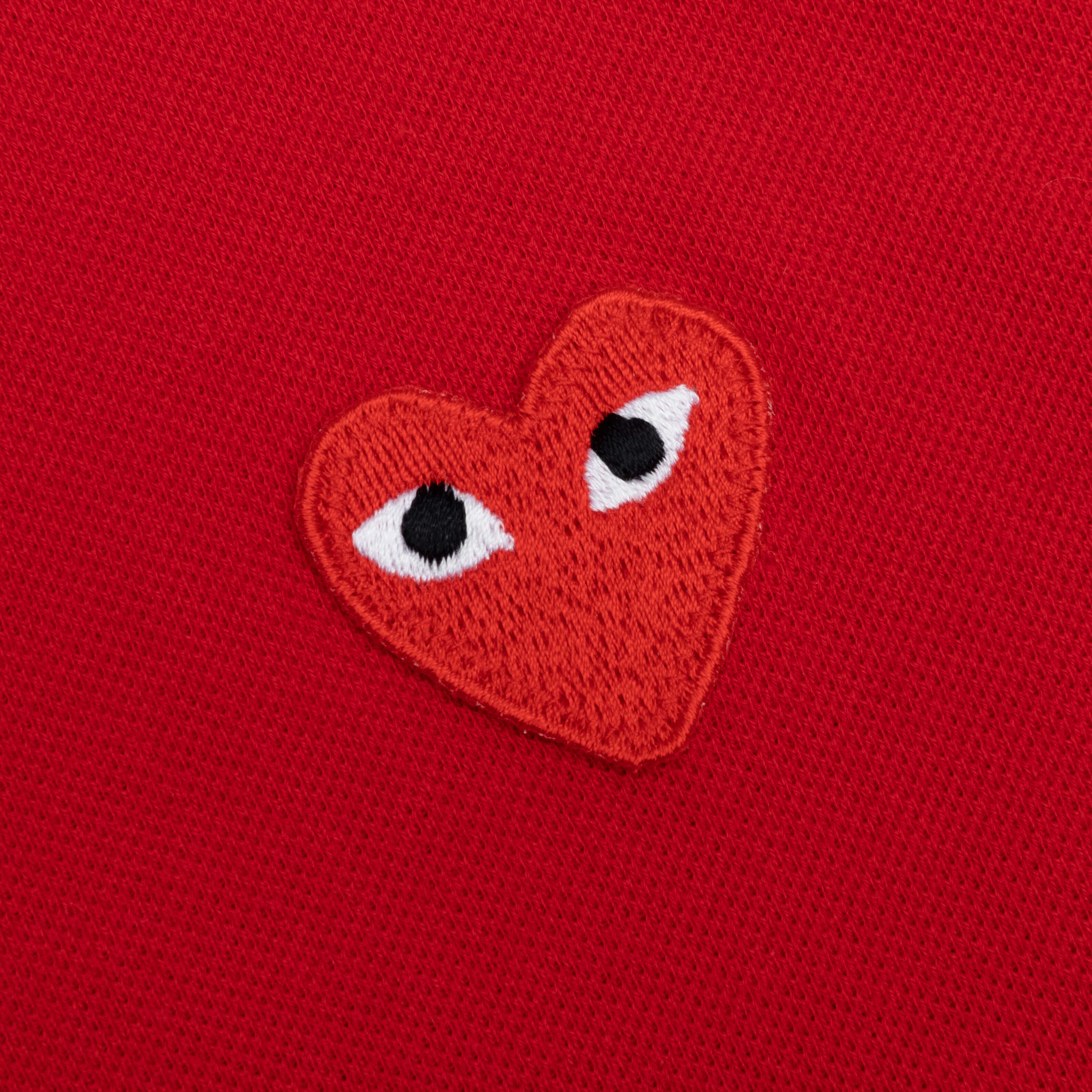 Women's CDG Heart Emblem Polo Tee - Red – Feature