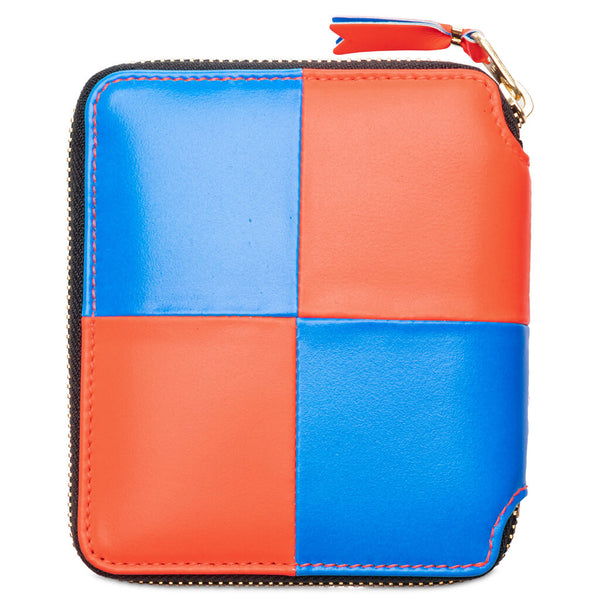 Light Orange/Blue Fluo Squares Zip Wallet