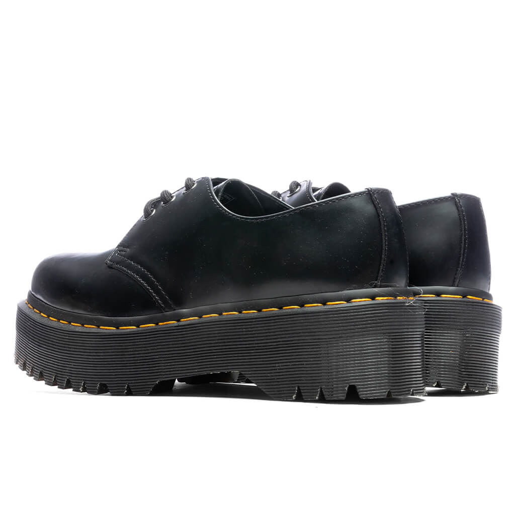 1461 Quad Smooth Leather Platform Shoes - Black Polished Smooth â Feature