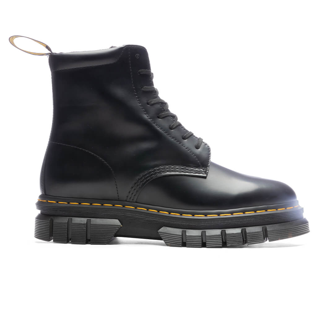 Rikard Smooth Leather Platform Lace Up Boots - Black – Feature