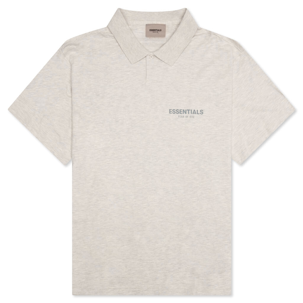 Essentials S/S Polo - Light Heather Oatmeal – Feature