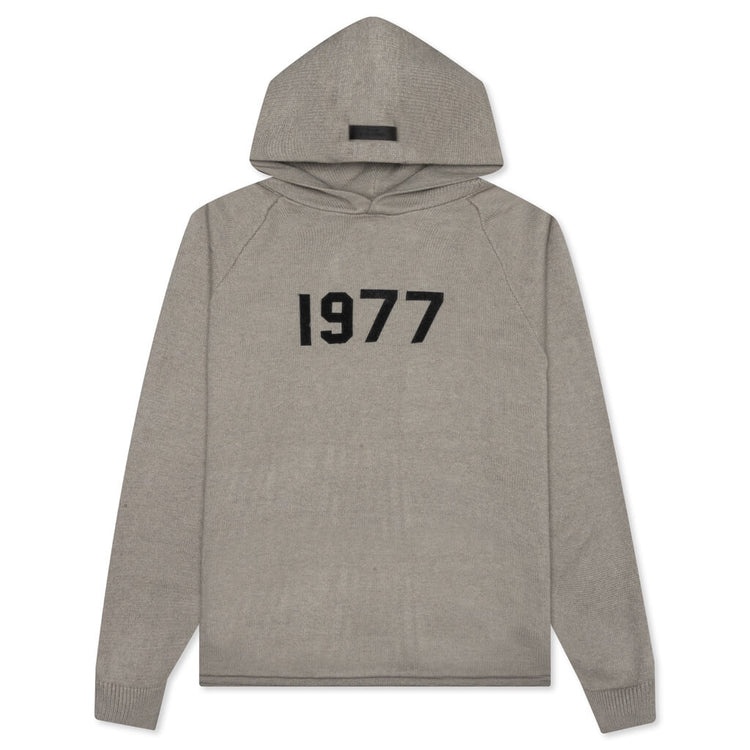 Essentials Knit Hoodie Dark Oatmeal Feature