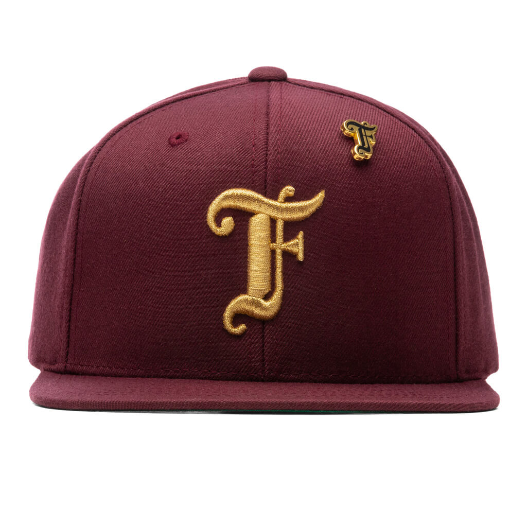 Old English F Snapback w/ Pin - Maroon/Gold – Feature