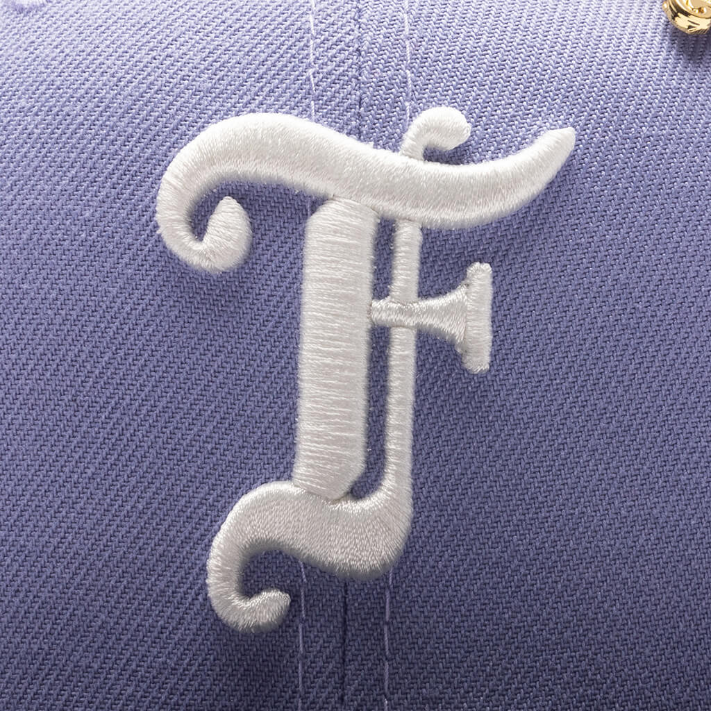 Feature x New Era Old English F Snapback Hat w/ Pin - Lavender/Night S