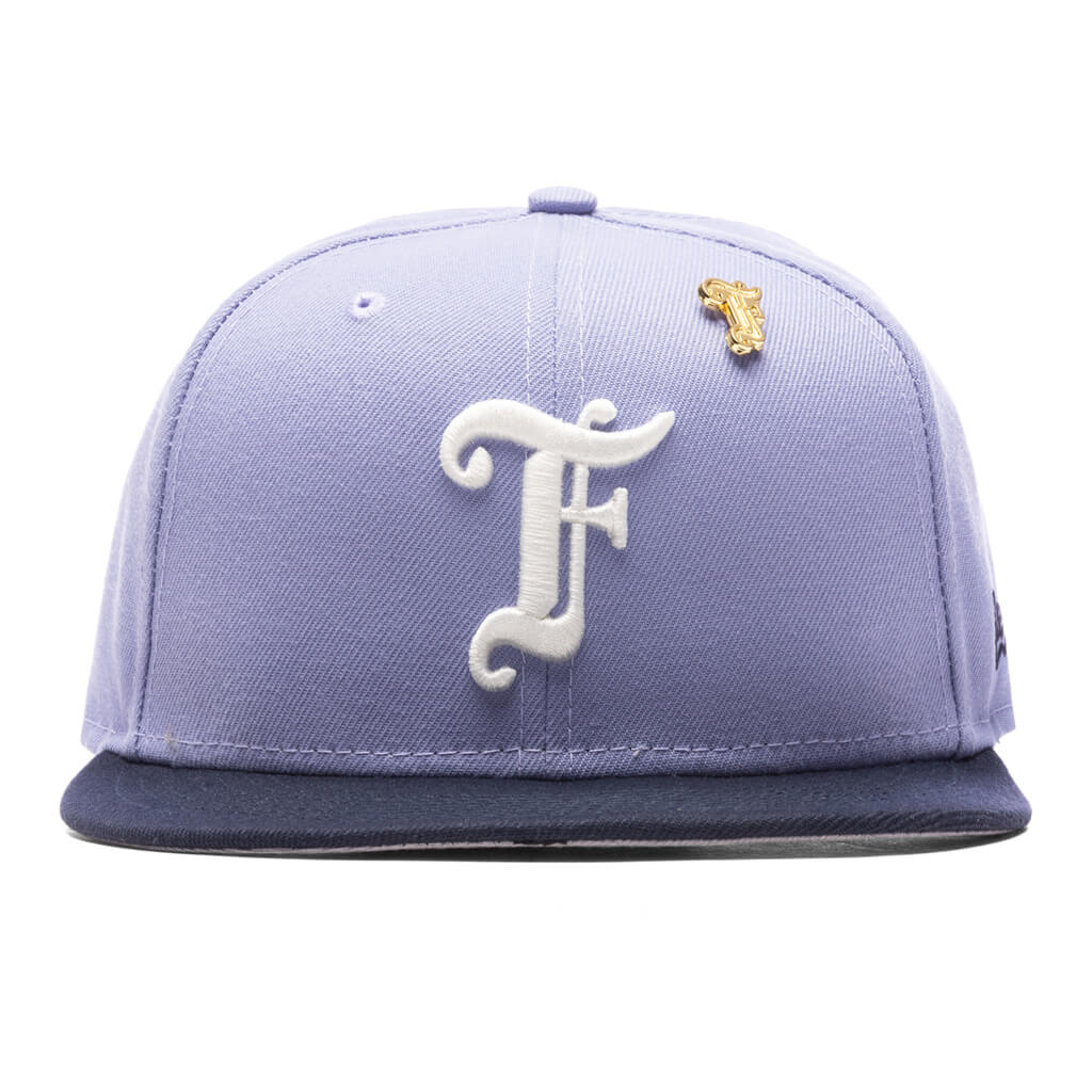 Feature x New Era Old English F Snapback Hat w/ Pin - Lavender/Night S