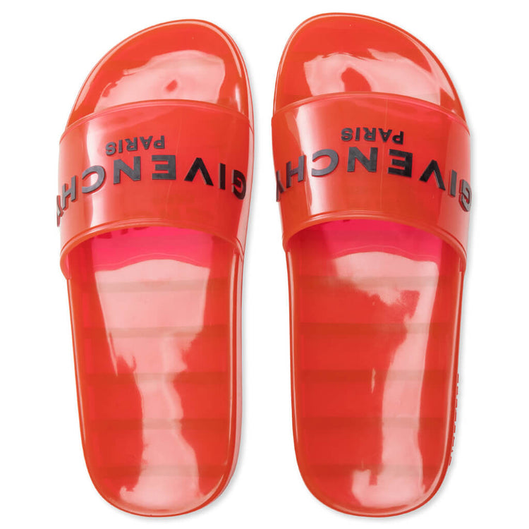Givenchy Paris Givenchy Red Slides Slide Transparent Sandal Red
