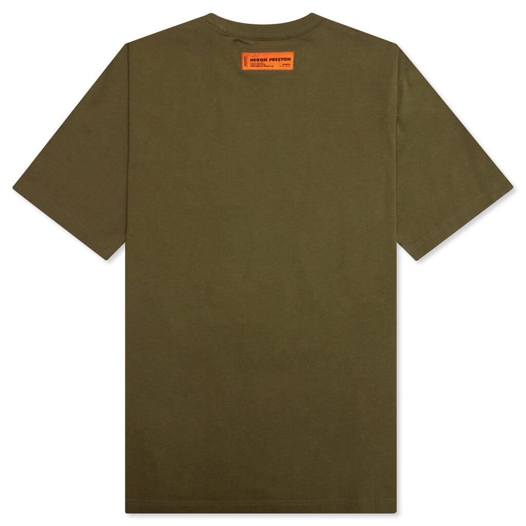 Tシャツ/カットソー(半袖/袖なし)HERON PRESTON グラフィックTシャツ DARK OLIVE