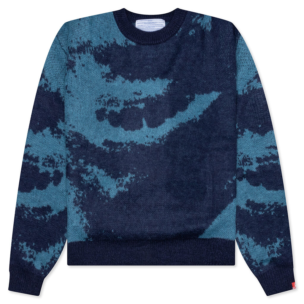 Smile Knitted Sweater - Blue – Feature