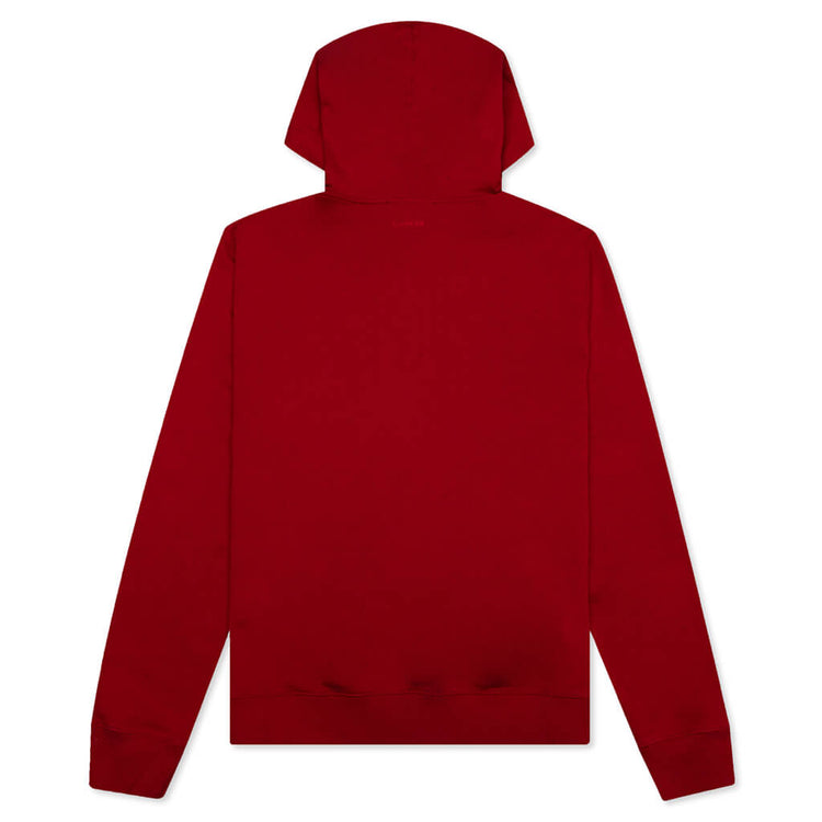 Curb Embroidered Hoodie Lipstick Feature