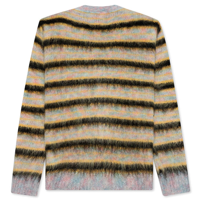 MARNI V-NECK STRIPED MOHAIR CARDIGAN