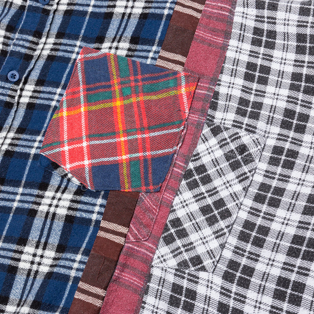 7 Cuts Wide Flannel Shirt - Red/Multi – Feature