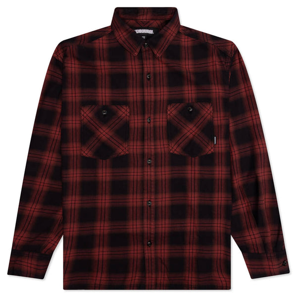 Nel Check SH L/S CO Shirts - Red – Feature