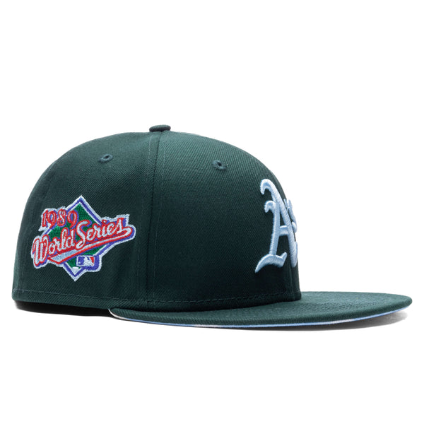 Shop New Era 59Fifty Oakland Athletics Cloud Under Fitted Hat 60243792  green