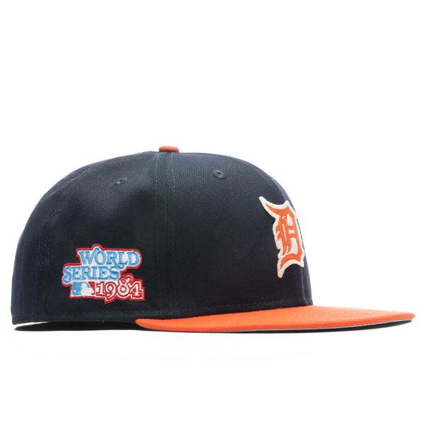 Detroit Tigers Fitted New Era 59Fifty Letterman Navy Orange Cap Hat