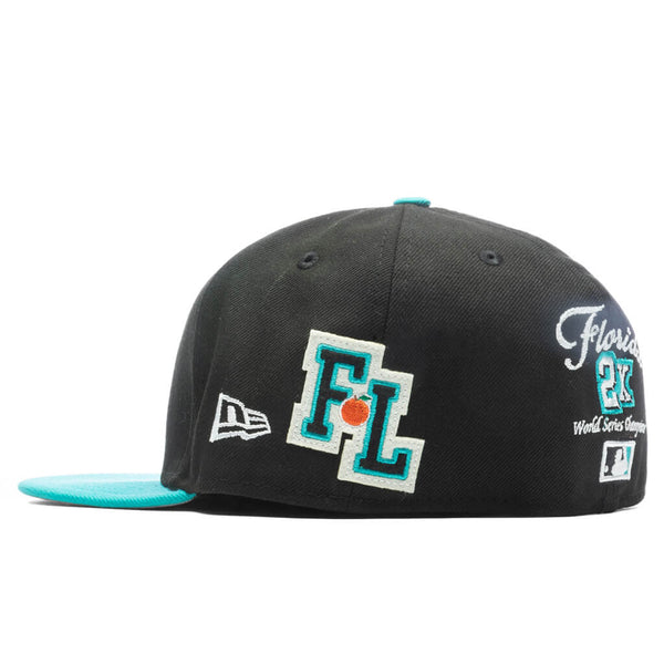 New Era 59FIFTY Florida Marlins Letterman Fitted Cap 7 / Black