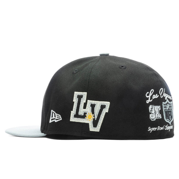 Shop New Era 59Fifty Las Vegas Raiders Letterman Fitted Hat 60296451 black