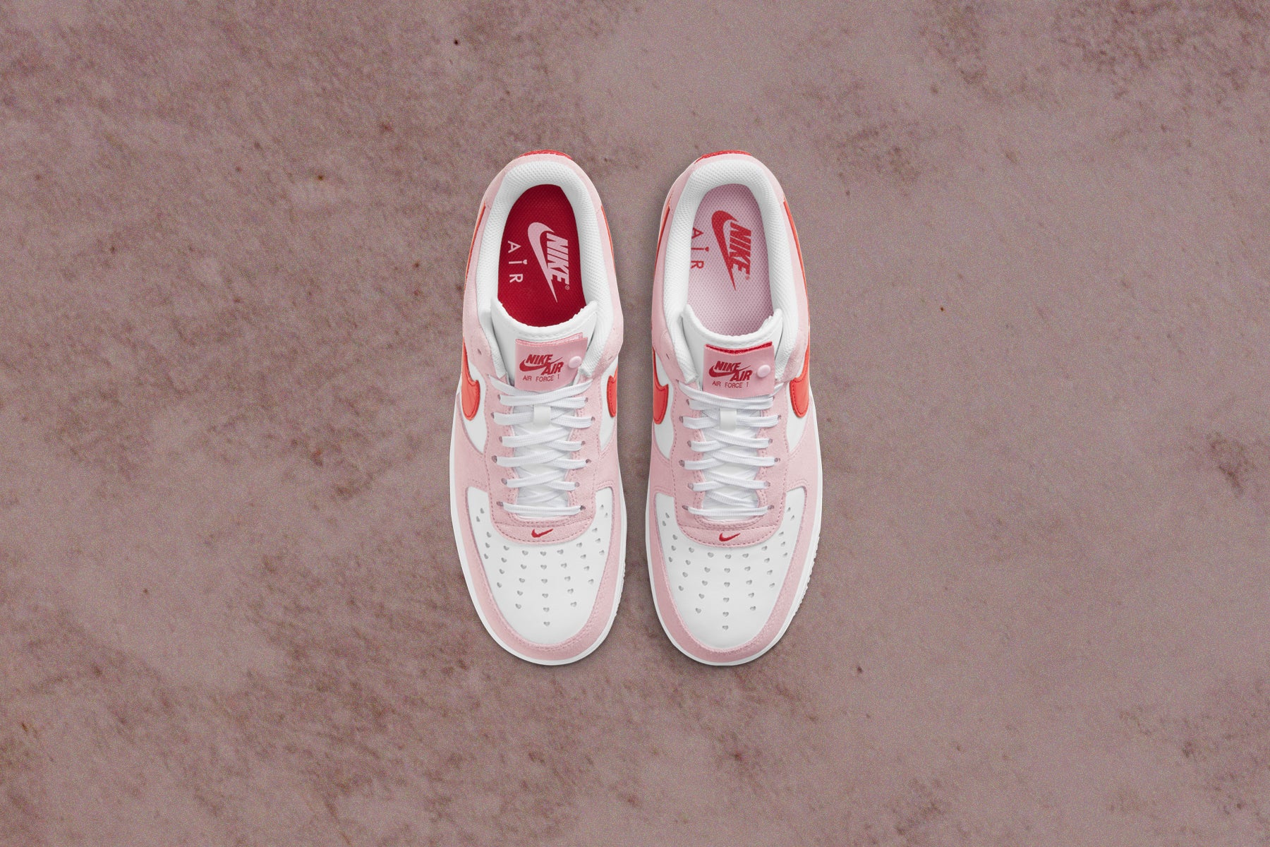 nike air force 1 07 trainers tulip pink university red white