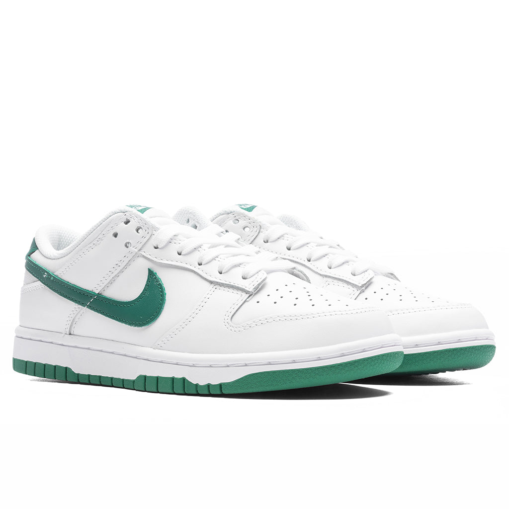 dunk low white green