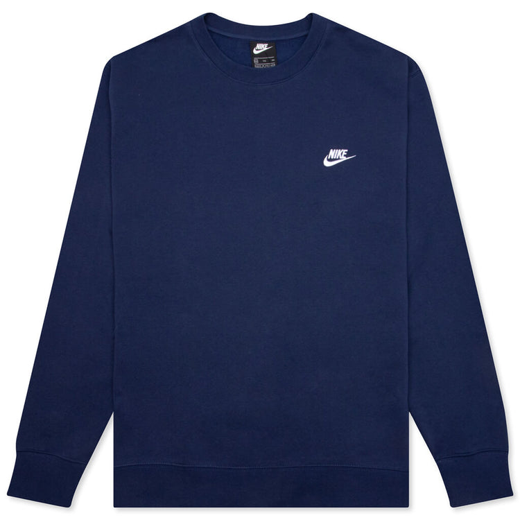 Sportswear Club Fleece Crew - Midnight Navy/White – Feature