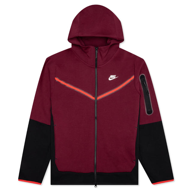 Sportswear Tech Fleece Full Zip Up Hoodie - Dark Beetroot/Black/Phanto ...