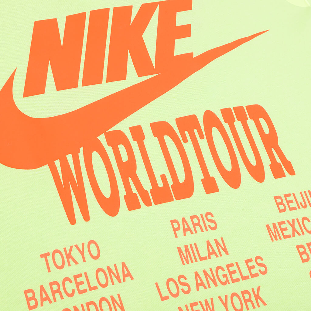 nike world tour crew sweat liquid lime