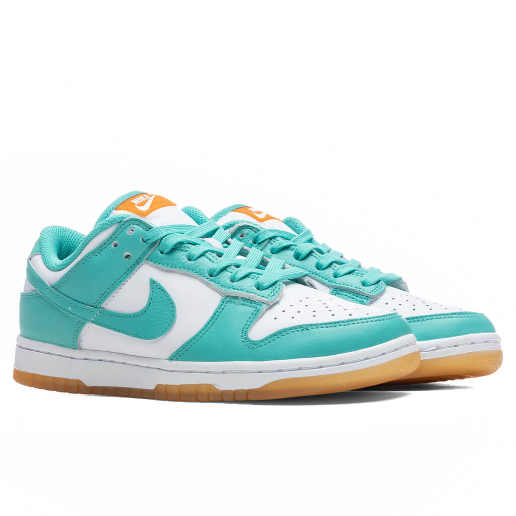 Women's Dunk Low - White/Washed Teal/Kumquat – Feature