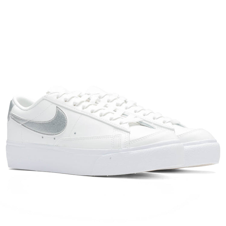 Women's Blazer Low Platform Summit White/Metallic Silver/White Feature