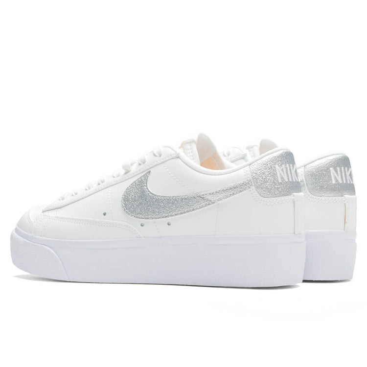 Women's Blazer Low Platform Summit White/Metallic Silver/White Feature