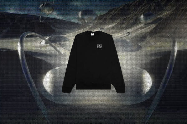 Nike x Stussy Washed Fleece Crew Neck - Black/Black/Sail – Feature