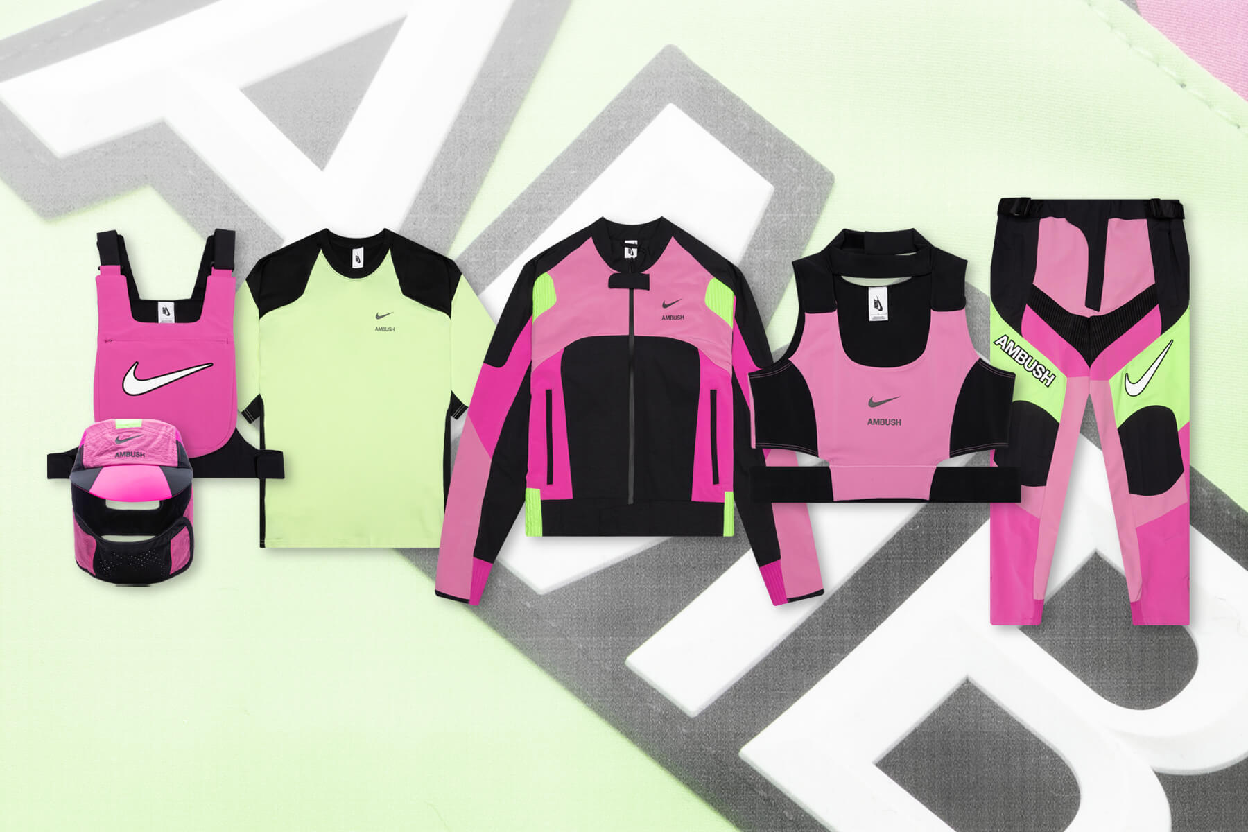 NIKE×ambush crop top Nike Women's x Ambush Crop Top 'Magic Flamingo/Black' Size S for