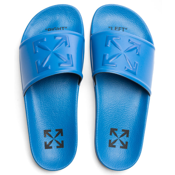 Off-white Arrow Rubber Slide Sandals In Blue/blue