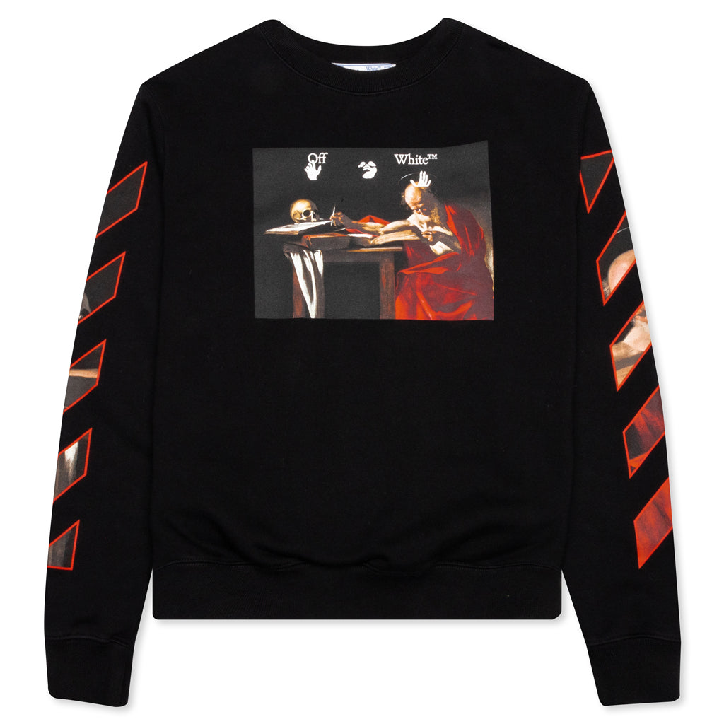 Caravaggio Slim Crewneck - Black/Red – Feature