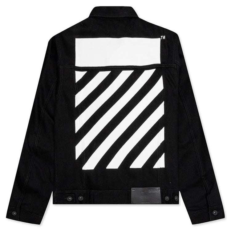 Diag Tab Slim Denim Jacket - Black/White – Feature 