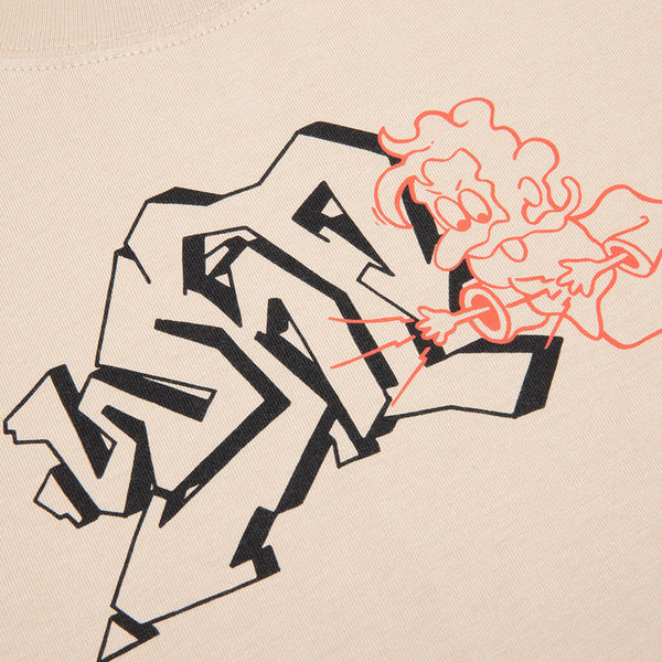 Off White Graf Outline Over Skate T Shirt Dark Sand/Black