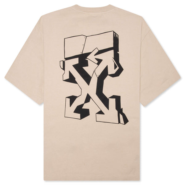 Off White Graf Outline Over Skate T Shirt Dark Sand/Black