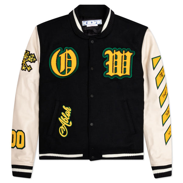Green and White Country Club Neutrals Varsity Jacket - HJacket