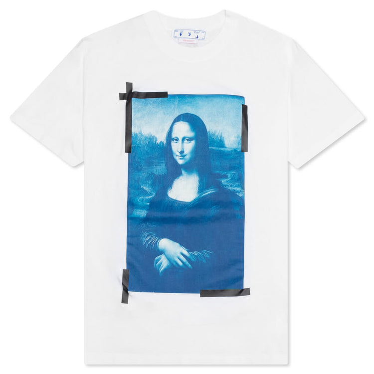 Mona Lisa Slim S/S Tee - White/Blue – Feature