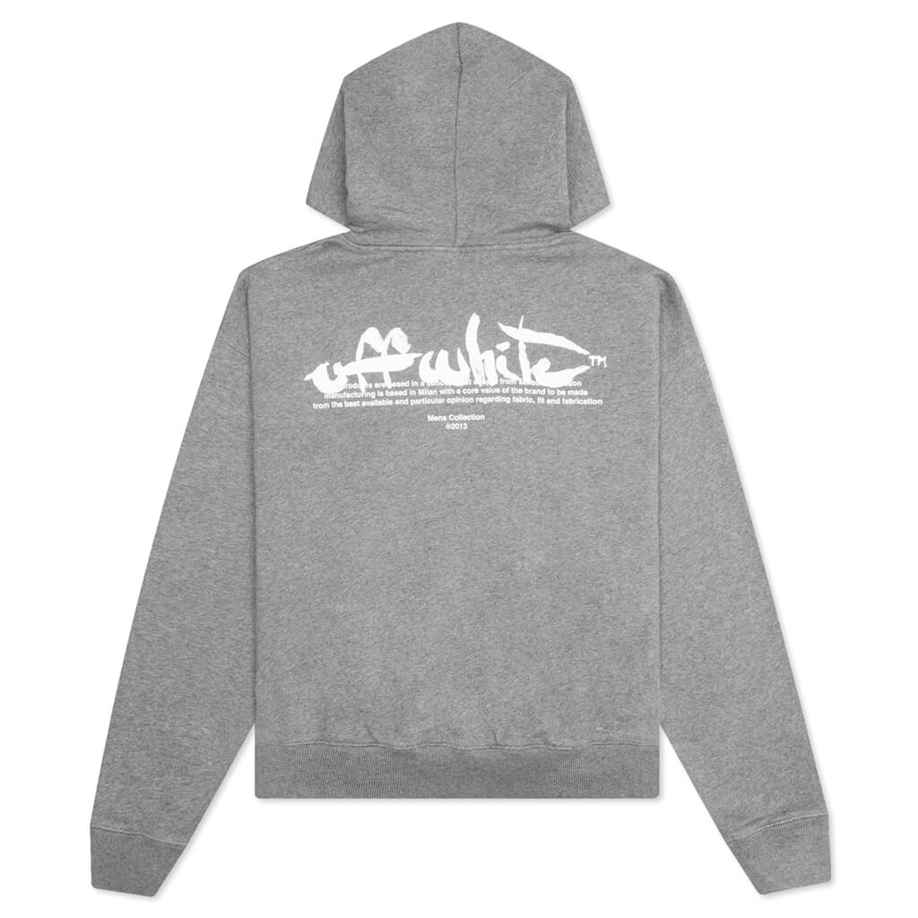 Paint Script Skate Hoodie Melange Grey/White Feature