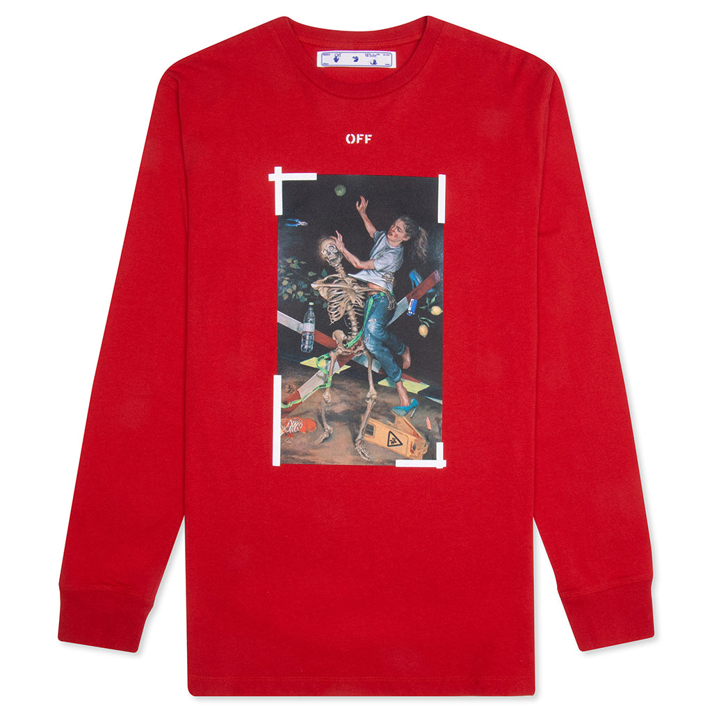 Pascal Print L/S Tee - Red/Light Blue – Feature