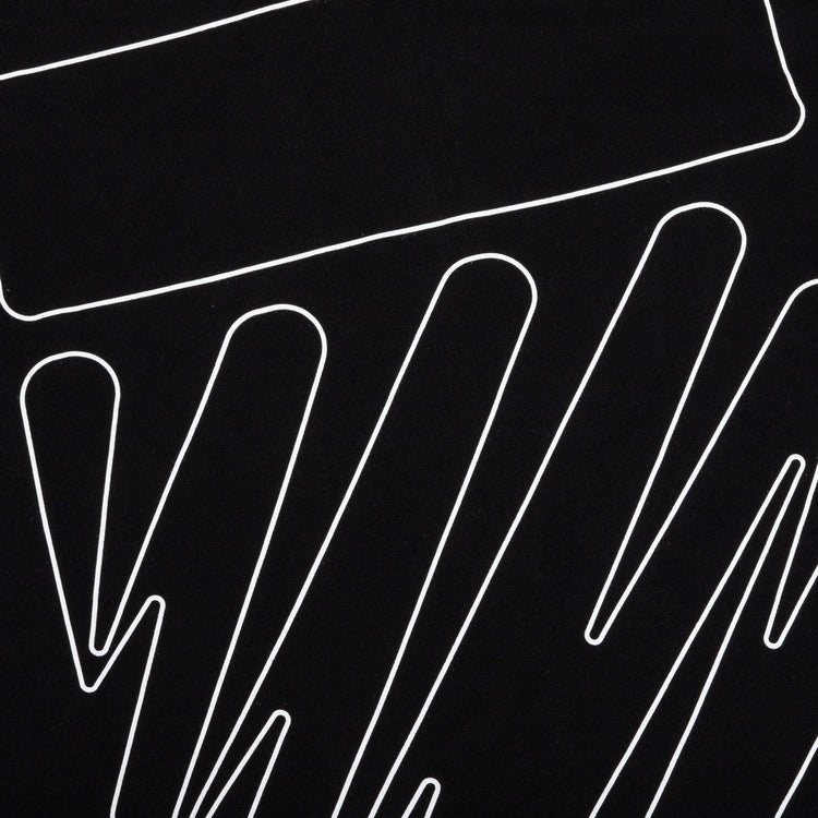 Off-White Wave Outline Diag Design Black Slim Hoodie